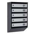 Почтовый ящик Черно-серый 5 секций 65х39х20 см ГАЛЛА