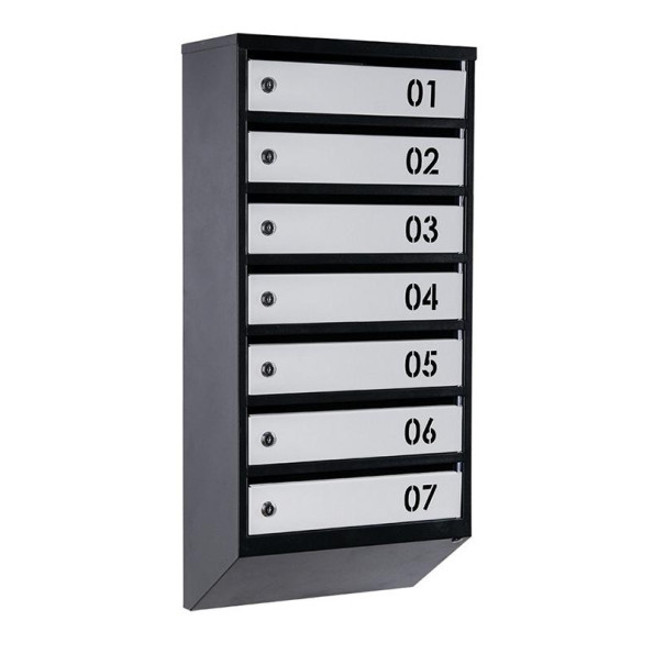 Почтовый ящик Черно-серый 7 секций 85х39х20 см ГАЛЛА