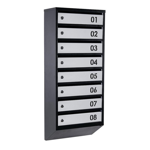 Почтовый ящик Черно-серый 8 секций 95х39х20 см ГАЛЛА
