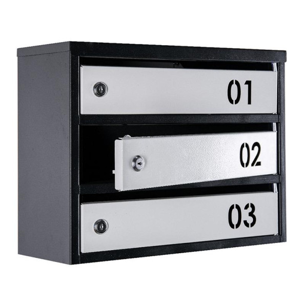 Почтовый ящик Черно-серый 10 секций 115х39х20 см ГАЛЛА -
                                                        Фото 3