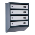 Почтовый ящик 4 секции Антрацит с серым 55х39х20 см ГАЛЛА