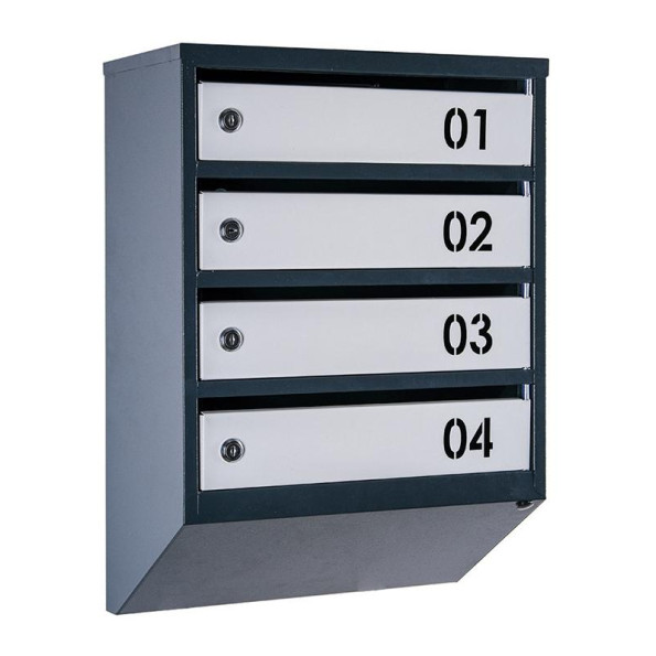 Почтовый ящик 4 секции Антрацит с серым 55х39х20 см ГАЛЛА