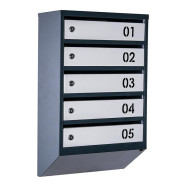 Почтовый ящик 5 секций Антрацит с серым 65х39х20 см ГАЛЛА