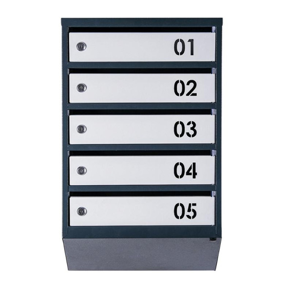 Почтовый ящик 5 секций Антрацит с серым 65х39х20 см ГАЛЛА -
                                                        Фото 2