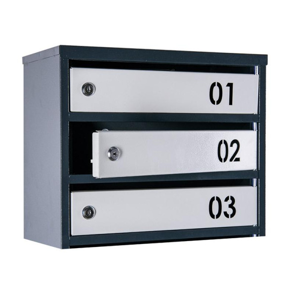 Почтовый ящик 5 секций Антрацит с серым 65х39х20 см ГАЛЛА -
                                                        Фото 3