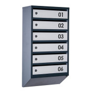 Почтовый ящик 6 секций Антрацит с серым 75х39х20 см ГАЛЛА
