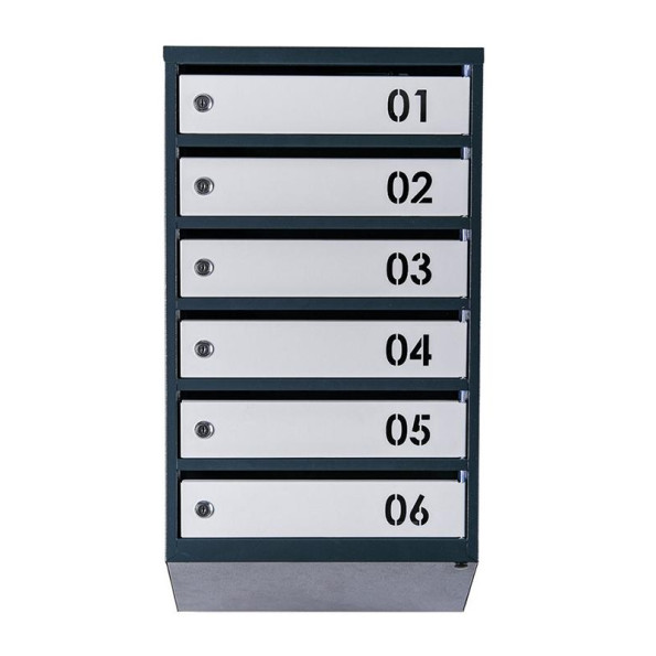 Почтовый ящик 6 секций Антрацит с серым 75х39х20 см ГАЛЛА -
                                                        Фото 2