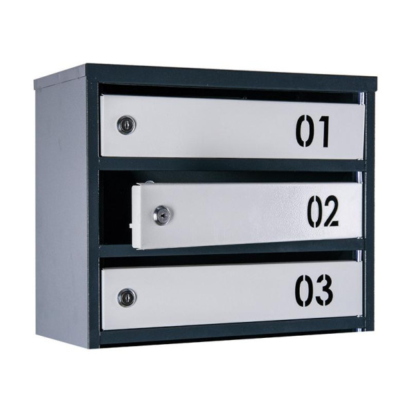 Почтовый ящик 6 секций Антрацит с серым 75х39х20 см ГАЛЛА -
                                                        Фото 3