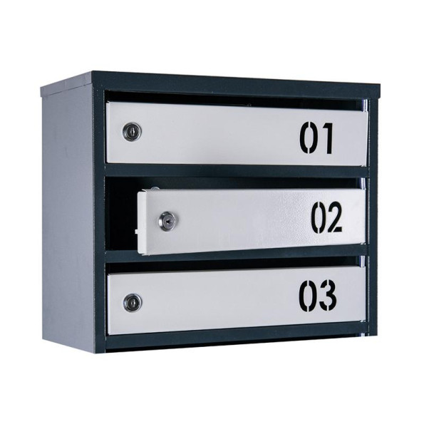 Почтовый ящик 7 секций Антрацит с серым 85х39х20 см ГАЛЛА -
                                                        Фото 3