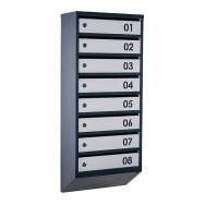 Почтовый ящик 8 секций Антрацит с серым 95х39х20 см ГАЛЛА
