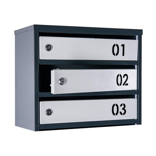 Почтовый ящик 8 секций Антрацит с серым 95х39х20 см ГАЛЛА -
                                                        Фото 3