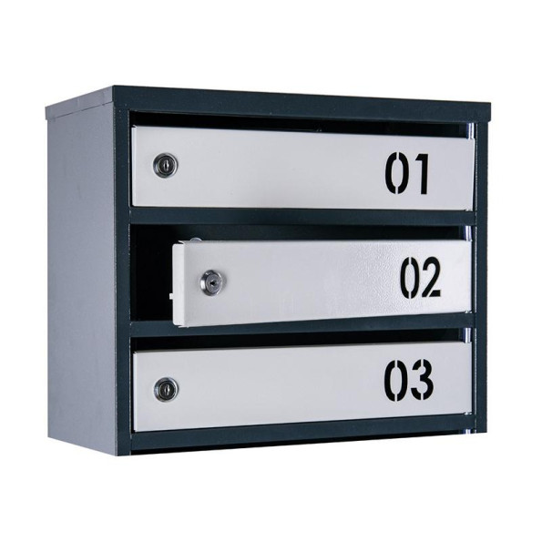 Почтовый ящик 9 секций Антрацит с серым 105х39х20 см ГАЛЛА -
                                                        Фото 3