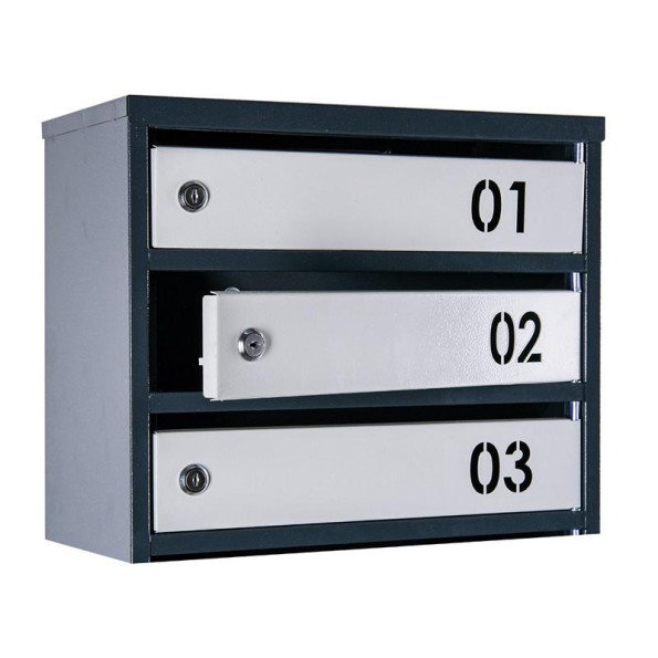 Почтовый ящик 9 секций Антрацит с серым 115х39х20 см ГАЛЛА -
                                                        Фото 3