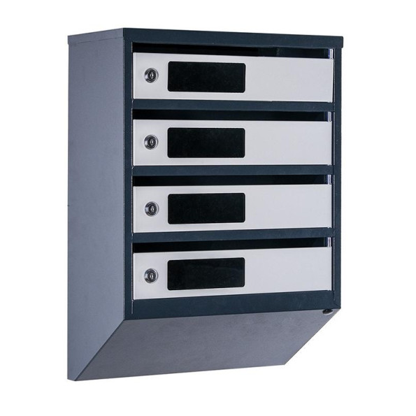 Почтовый ящик 4 секции 55х39х20 см серый с антрацитом ГАЛЛА