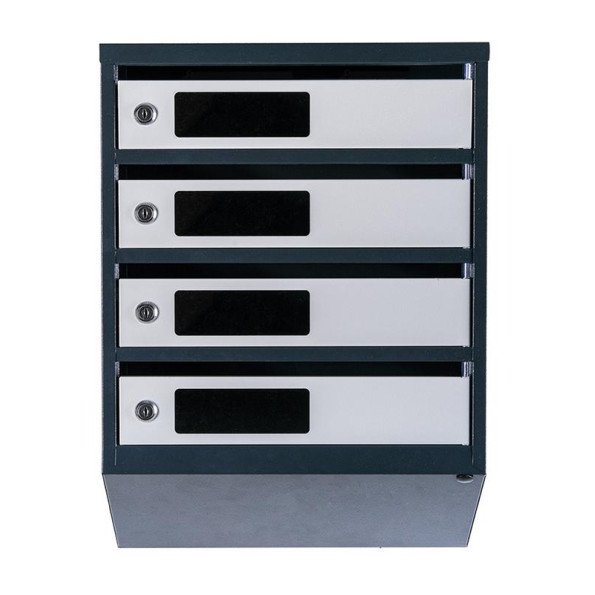 Почтовый ящик 4 секции 55х39х20 см серый с антрацитом ГАЛЛА -
                                                        Фото 2
