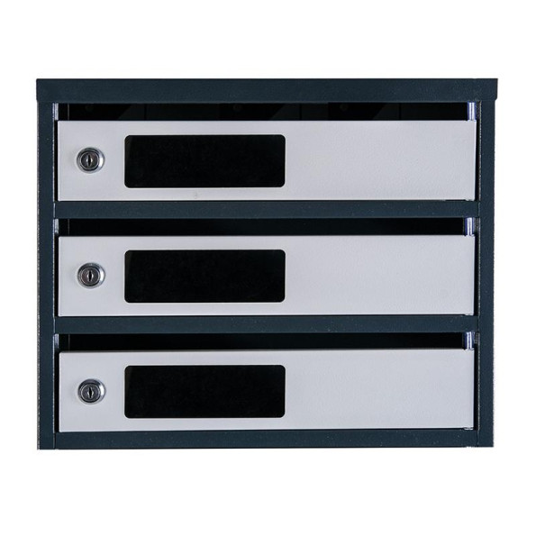 Почтовый ящик 4 секции 55х39х20 см серый с антрацитом ГАЛЛА -
                                                        Фото 3
