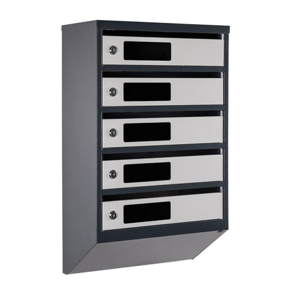 Почтовый ящик 5 секций 65х39х20 см серый с антрацитом ГАЛЛА