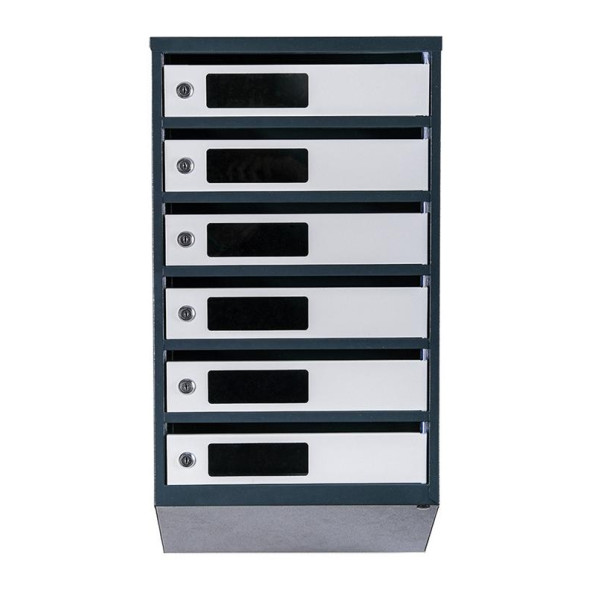 Почтовый ящик 6 секций 75х39х20 см серый с антрацитом ГАЛЛА -
                                                        Фото 2