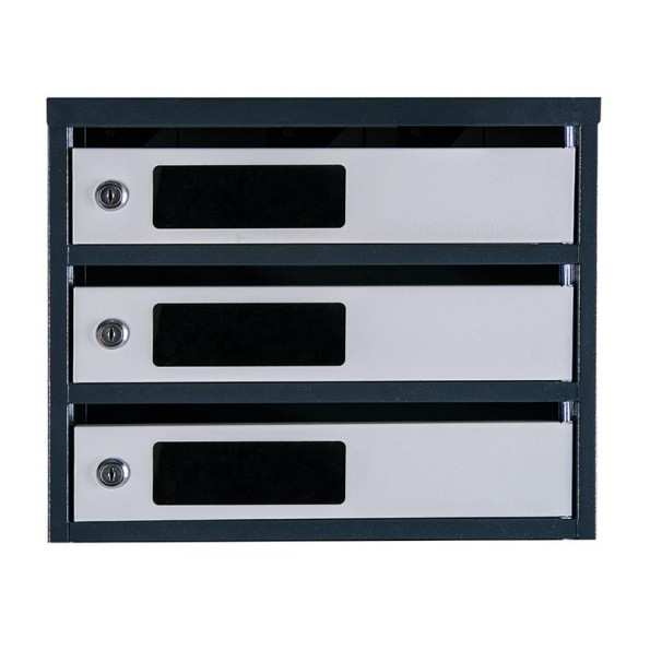 Почтовый ящик 6 секций 75х39х20 см серый с антрацитом ГАЛЛА -
                                                        Фото 3