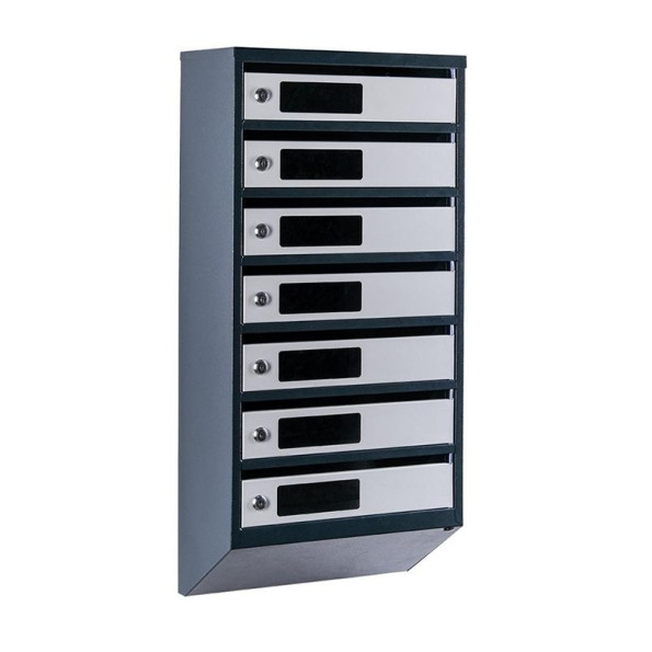 Почтовый ящик 7 секций 85х39х20 см серый с антрацитом ГАЛЛА