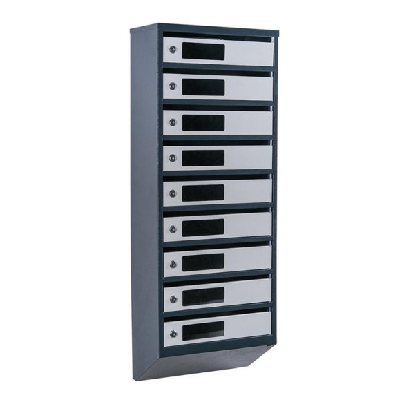 Почтовый ящик 9 секций 105х39х20 см серый с антрацитом ГАЛЛА