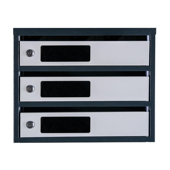 Почтовый ящик 9 секций 115х39х20 см серый с антрацитом ГАЛЛА -
                                                        Фото 3