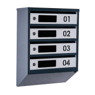 Почтовый ящик серый с антрацитом 4 секции 55х39х20 см ГАЛЛА