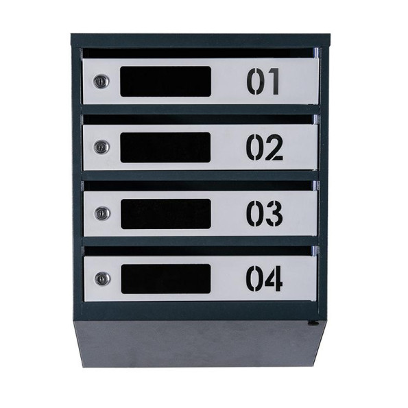 Почтовый ящик серый с антрацитом 4 секции 55х39х20 см ГАЛЛА -
                                                        Фото 2
