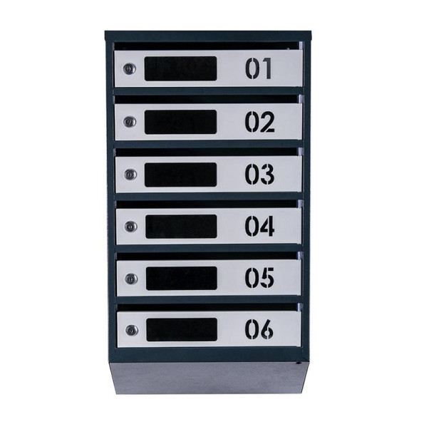 Почтовый ящик серый с антрацитом 6 секций 75х39х20 см ГАЛЛА -
                                                        Фото 2