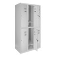 Шкаф металлический для одежды с нижней полкой, 3 секции, 6 дверец, секция 300 мм ГАЛЛА