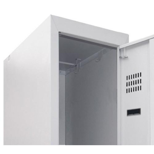 Шкаф металлический для одежды с нижней полкой, 4 секции, 8 дверец, секция 300 мм ГАЛЛА -
                                                        Фото 3