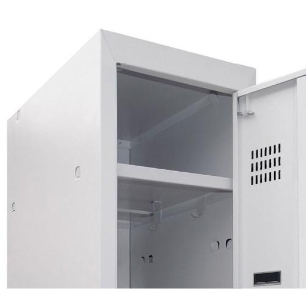 Шкаф металлический для одежды с верхней полкой, 4 секции. 8 дверец, секция 300 мм ГАЛЛА -
                                                        Фото 3