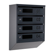 Почтовый ящик 4 секции 55х39х20 см Антрацит ГАЛЛА