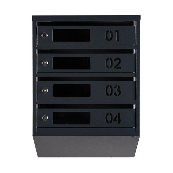 Почтовый ящик 4 секции 55х39х20 см Антрацит ГАЛЛА -
                                                        Фото 2