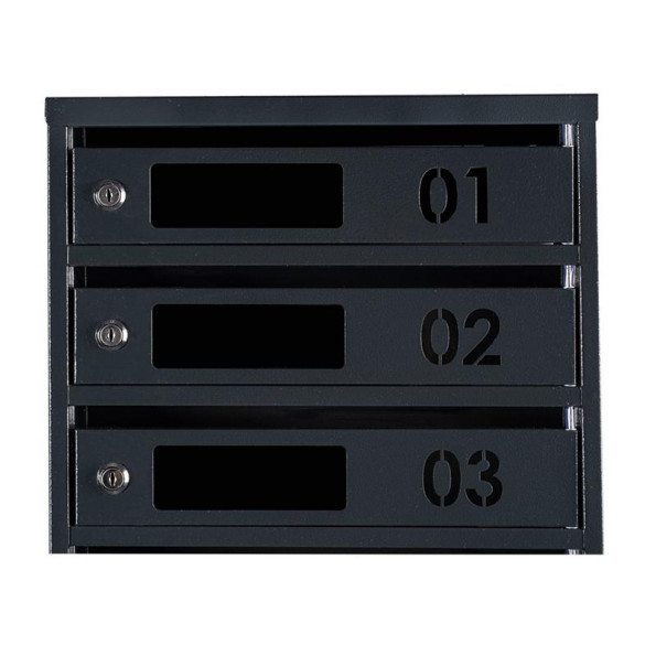 Почтовый ящик 4 секции 55х39х20 см Антрацит ГАЛЛА -
                                                        Фото 3