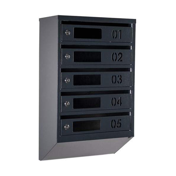 Почтовый ящик 5 секций Антрацит 65х39х20 см ГАЛЛА