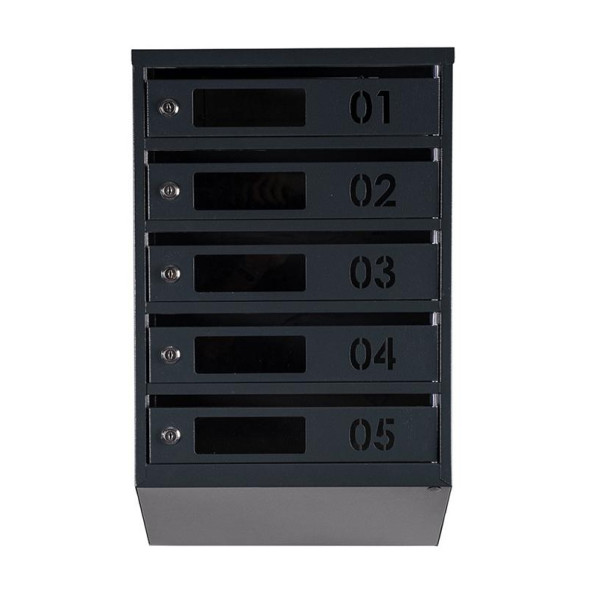 Почтовый ящик 5 секций Антрацит 65х39х20 см ГАЛЛА -
                                                        Фото 2