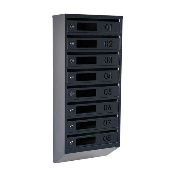 Почтовый ящик 8 секций 95х39х20 см Антрацит ГАЛЛА