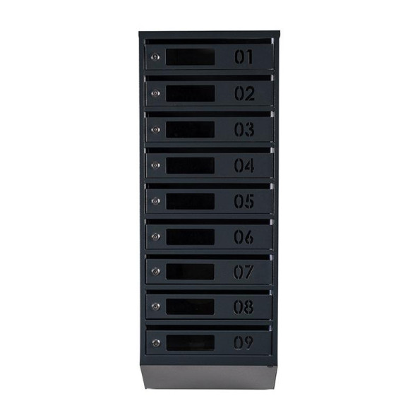 Почтовый ящик 9 секций 105х39х20 см Антрацит ГАЛЛА -
                                                        Фото 2