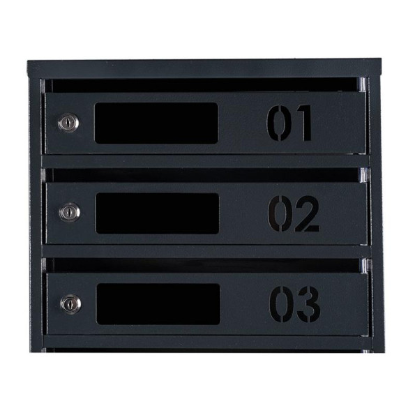 Почтовый ящик 9 секций 105х39х20 см Антрацит ГАЛЛА -
                                                        Фото 3