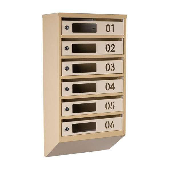 Почтовый ящик Бежевый 6 секций 75х39х20 см ГАЛЛА