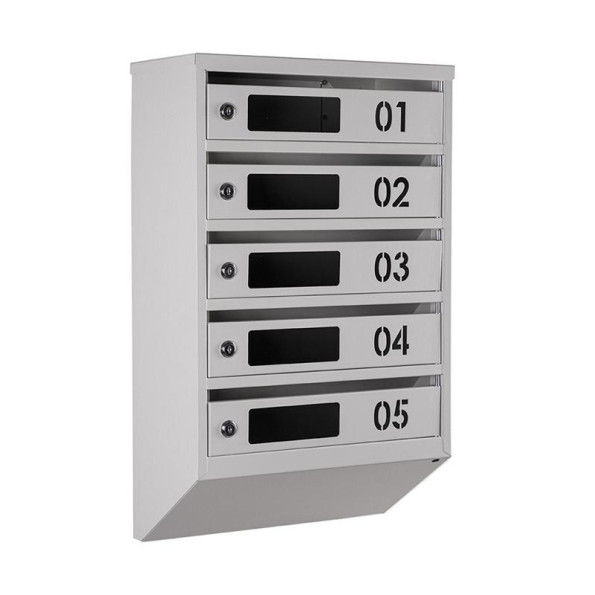 Почтовый серый ящик 5 секций 65х39х20 см ГАЛЛА
