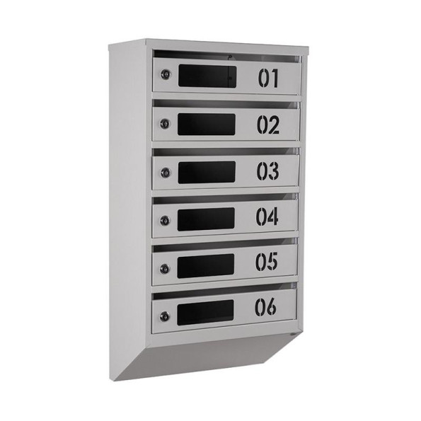 Почтовый серый ящик Серый 6 секций 75х39х20 см ГАЛЛА
