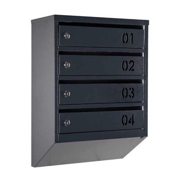 Почтовый ящик Антрацит 4 секции 55х39х20 см ГАЛЛА