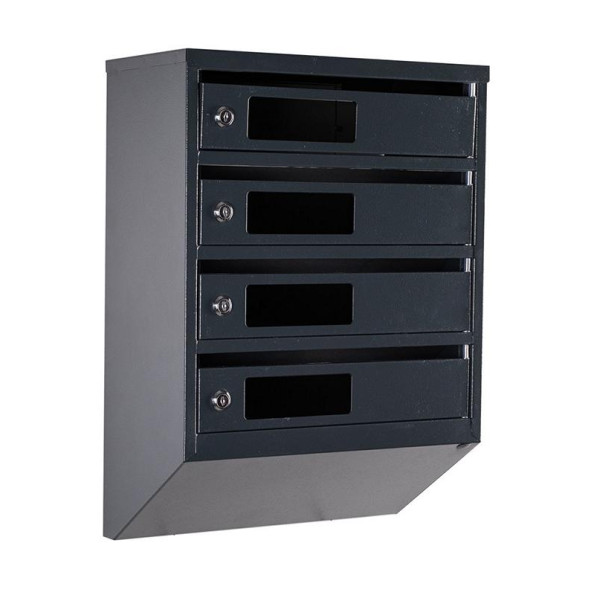Почтовый ящик 4 секции Антрацит 55х39х20 см ГАЛЛА