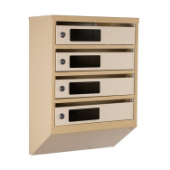 Почтовый бежевый ящик 4 секции 55х39х20 см ГАЛЛА