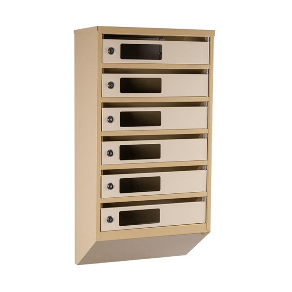 Почтовый ящик Бежевый на 6 секций 75х39х20 см ГАЛЛА