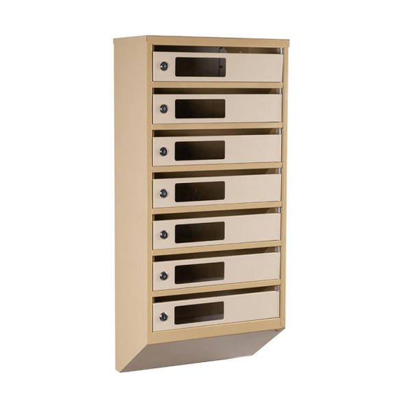 Почтовый бежевый ящик 7 секций 85х39х20 см ГАЛЛА