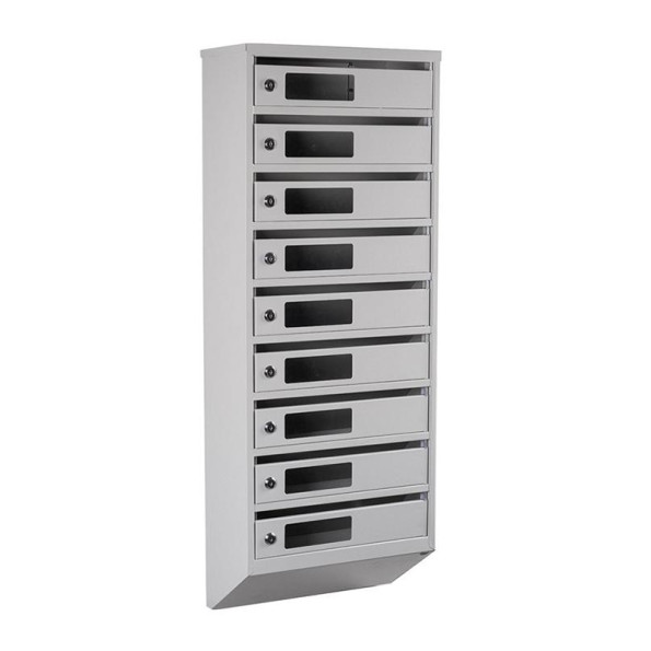 Почтовый ящик Серый 9 секций 105х39х20 см ГАЛЛА