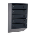 Почтовый ящик 5 секций 65х39х20 см Антрацит ГАЛЛА
